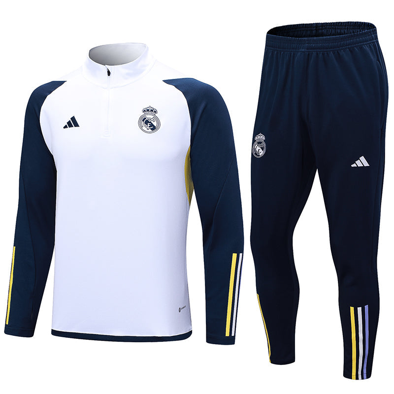 Real Madrid 23/24 White Blue Long Training Set