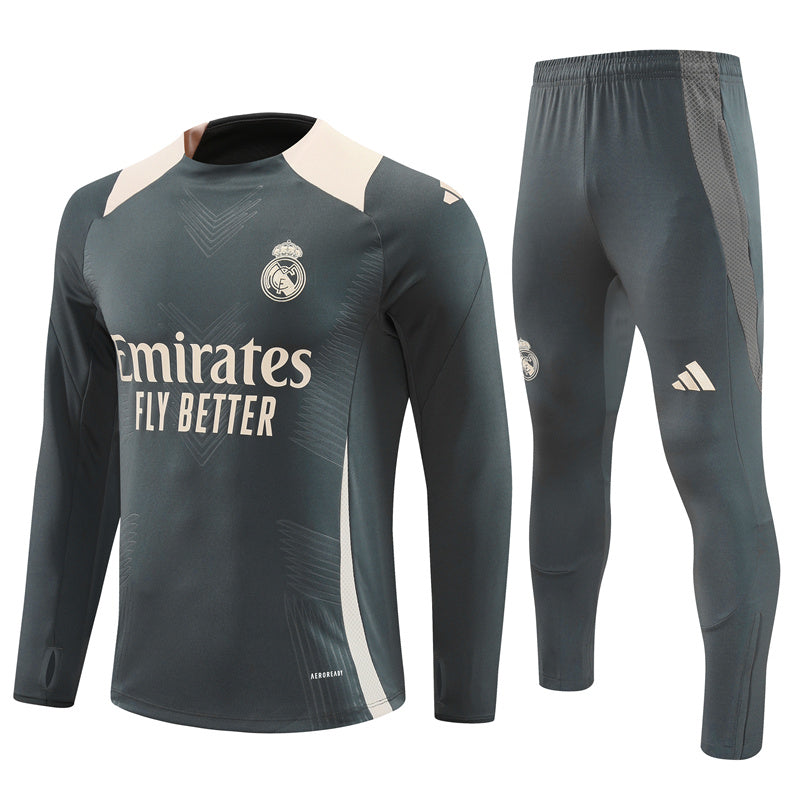 Real Madrid 24/25 Grey & Cream Long Training Set