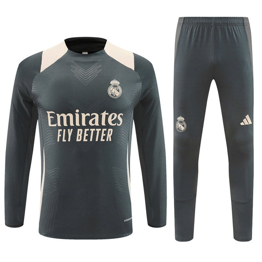 Real Madrid 24/25 Grey & Cream Long Training Set
