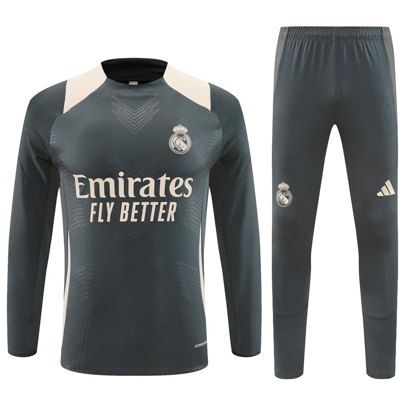 Real Madrid 24/25 Grey & Cream Long Training Set