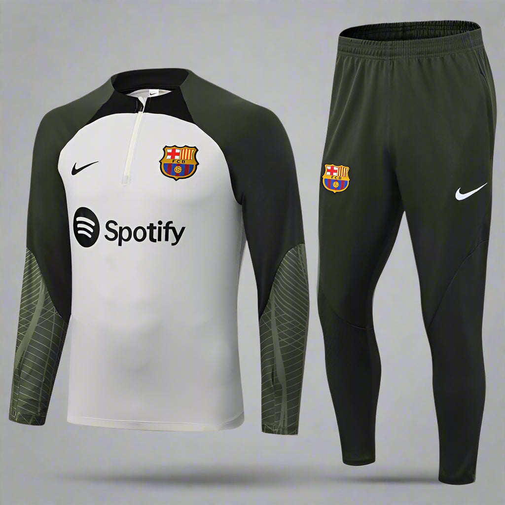 FCBarcelona 23/24 Cream Dark Green Long Training Set
