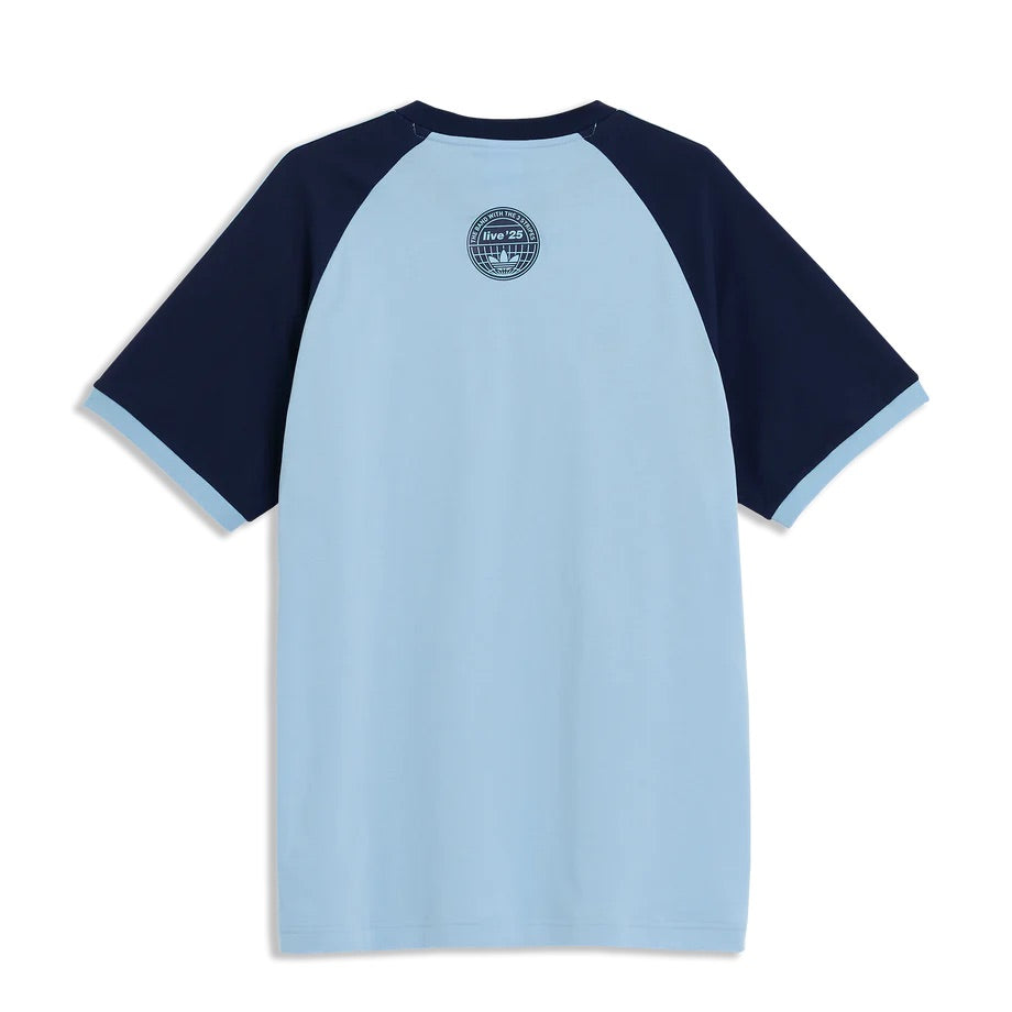 Oasis Live '25 Adidas 3 Stripes T-Shirt Sky/Indigo