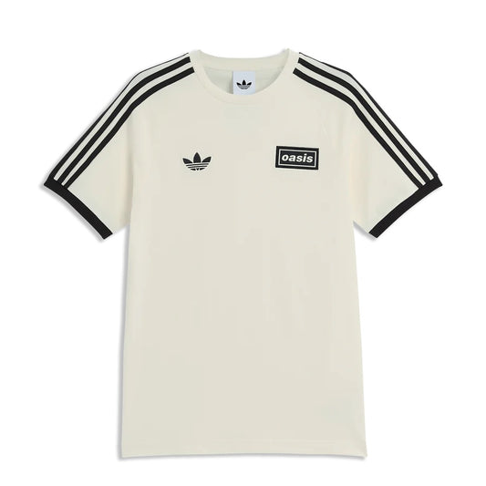 Oasis Live '25 Adidas 3 Stripes T-Shirt Cream/Black