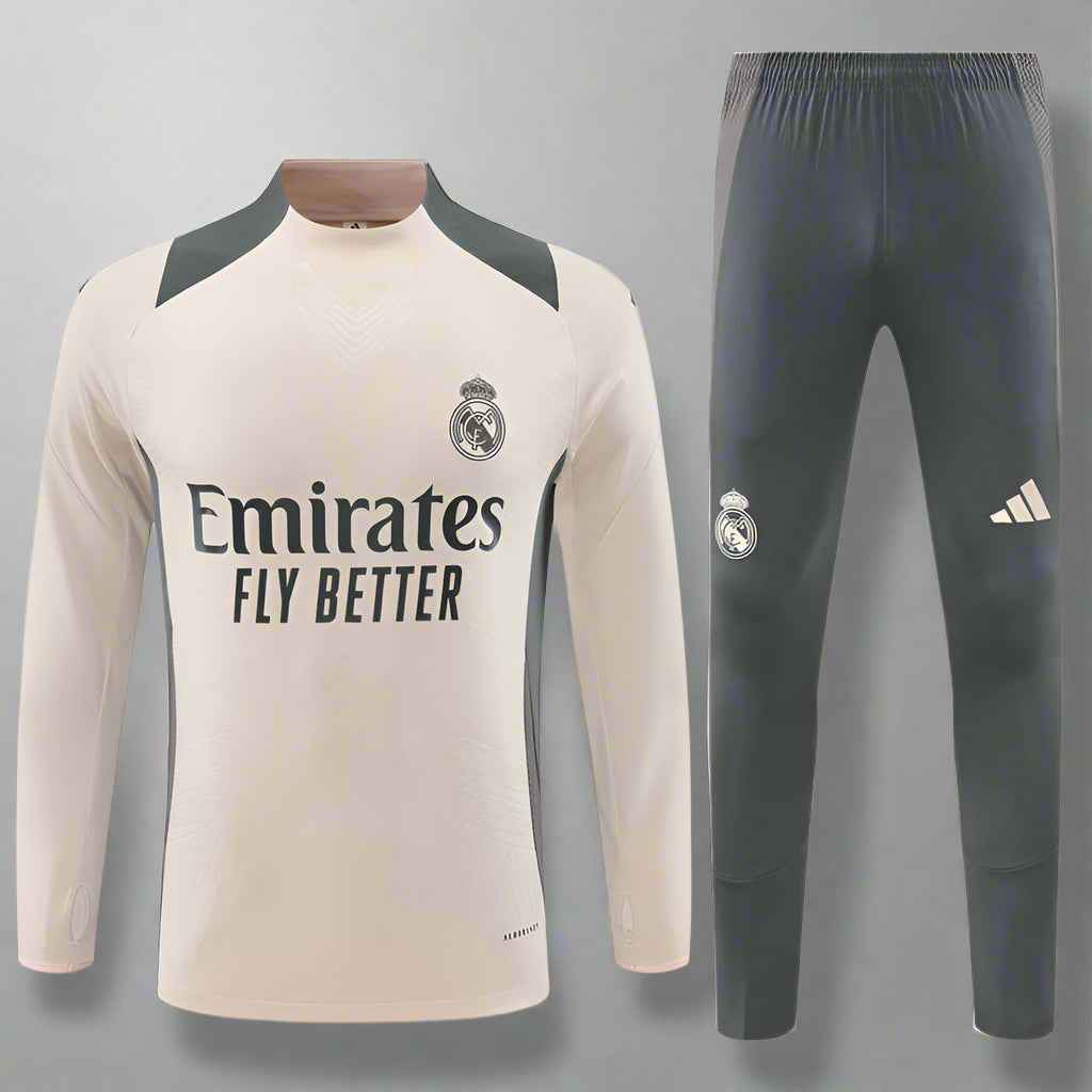 Real Madrid 24/25 Cream & Grey Long Training Set