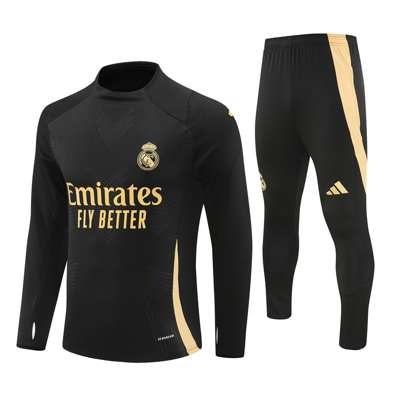 Real Madrid 24/25 Black & Gold Long Training Set