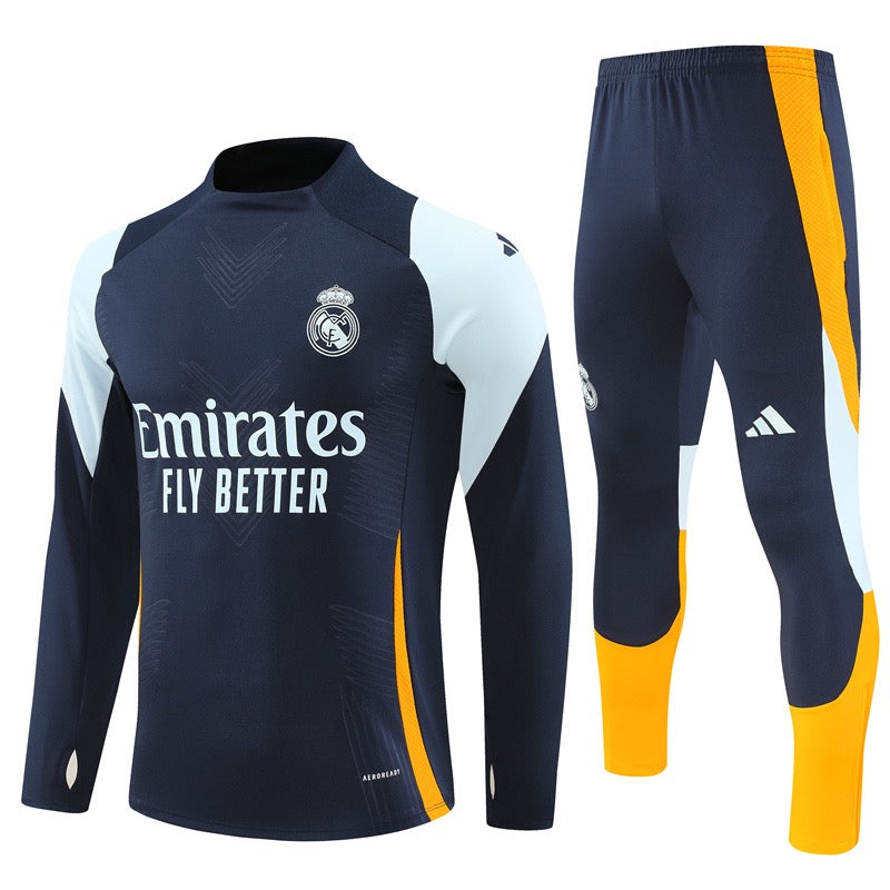 Real Madrid 24/25 Navy & Orange Long Training Set
