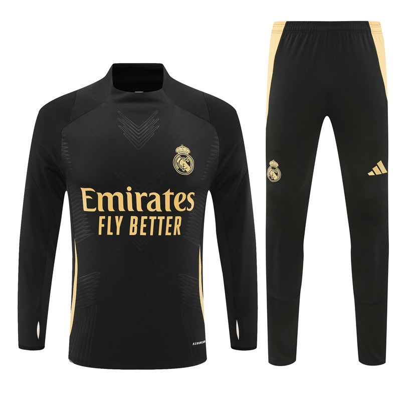 Real Madrid 24/25 Black & Gold Long Training Set